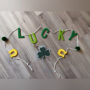 Hobby Lobby Green and Yellow 'LUCKY' Shamrock Garland